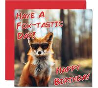 Stuff4 Divertente biglietto di compleanno donne e uomini con occhiali da sole con volpe biglietto di auguri mamma papà fratello sorella zio cugino nonno tata e amico 145mm