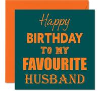 Stuff4 Divertente biglietto di compleanno per marito, Happy Birthday To My Favorite, biglietto di auguri per marito da moglie, partner, maritino, 145 mm x 145 mm