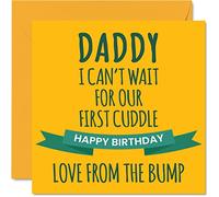 Stuff4 Divertente biglietto di compleanno per papà - First Cuddle - Biglietto di auguri per papà da Bump, simpatico regalo per papà, 145 mm, biglietti di auguri speciali regalo per papà