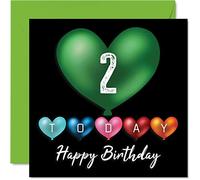 Stuff4 Divertente biglietto di compleanno ragazzi e ragazze con palloncini a forma di cuore biglietto di auguri figlio figlia fratello sorella nipote nipote cugino 145mm