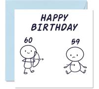 Stuff4 Divertente biglietto di compleanno uomini e donne con freccia 60° compleanno papà fratello mamma sorella migliore lavoro zio nonna 145mm biglietti di auguri
