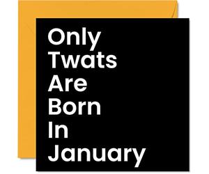 Stuff4 Divertente biglietto di compleanno uomini e donne nato in gennaio biglietti di auguri mamma papà fratello sorella figlio figlia nonno 145mm 30° 40° 50° compleanno