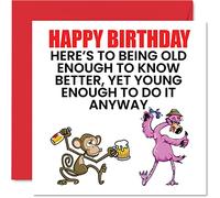 Stuff4 Divertente biglietto di compleanno uomini e donne - Old Enough - Biglietto di auguri papà mamma sorella fratello figlia figlio nonno 145x145 mm scherzo umorismo 30° 40° 50° compleanno