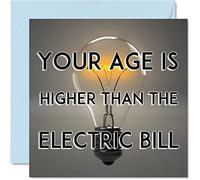 Stuff4 Divertente biglietto di compleanno uomini e donne The Electric Bill biglietto di auguri di buon compleanno mamma papà sorella 145 mmx145 mm scherzo umorismo rude Bday biglietti di auguri