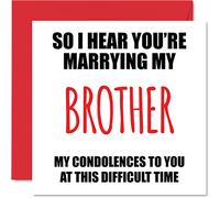 Stuff4 Divertente biglietto di fidanzamento coppie con scritta in lingua inglese About to marry my brother regalo di fidanzamento scherzo 145mm biglietti di auguri matrimonio