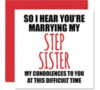 Stuff4 Divertente biglietto di fidanzamento coppie con scritta in lingua inglese About to marry my stepsist regalo di congratulazioni regalo di fidanzamento scherzo 145mm biglietti di