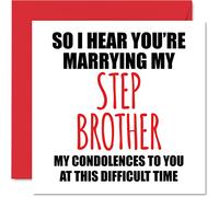 Stuff4 Divertente biglietto di fidanzamento coppie con scritta in lingua inglese About to marry my stepbro regalo di fidanzamento scherzo 145mm biglietti di auguri matrimonio