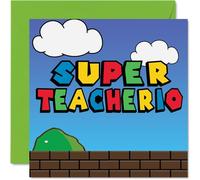 Stuff4 Divertente biglietto di ringraziamento insegnante - Super Teacherio - Biglietti di ringraziamento lei lui biglietto di ringraziamento umoristico insegnante 145mm biglietti di