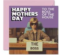 Divertente biglietto la festa della mamma - The Boss - Joke Happy Mother's Day Card mamma da figlio figlia regalo la mamma 145mm biglietti di auguri la festa della mamma