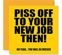 Divertente regalo di partenza colleghi donne e uomini - P*ss Off You'll Be Missed - Sorry Your Leaving Good Luck In Your New Job Card 145mm Scherzo umoristico Banter Biglietti di