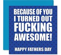Stuff4 Divertenti biglietti la festa del papà - F'ing Awesome - Joke Happy Fathers Day Card papà da figlio figlia regalo di compleanno del papà 145mm regalo papà papà papà