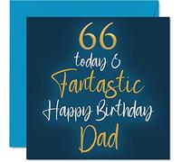 Stuff4 Fantastico biglietto di auguri il 66° compleanno del papà 66 oggi e fantastico biglietto di auguri di compleanno papà da figlio figlia regalo di compleanno papà 145mm