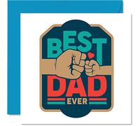 Stuff4 Heartfelt Biglietto di compleanno papà con scritta Best Dad Ever biglietto di auguri speciale papà da figlio figlia regalo di compleanno papà 145mm biglietto di auguri