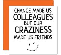 Lascia regali per colleghi donne uomini biglietti di auguri per colleghi donne uomini Chance Made Us Colleagues But Our Craziness Made Us Friends 145mm