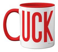 Stuff4 Rude Gifts - Tazza rossa in ceramica con manico rosso, lavabile in lavastoviglie, 325 ml