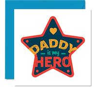 Stuff4 Simpatici biglietti di compleanno papà papà è il mio eroe biglietto di auguri papà da figlio figlia regalo di compleanno papà 145mm biglietto di auguri la festa del