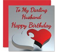 Stuff4 Simpatici biglietti di compleanno per marito, My Darling Husband - Romantico biglietto di auguri per marito da moglie, partner, regalo speciale per marito, 145 mm x 145 mm