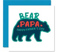 Stuff4 Simpatici biglietti per la festa del papà - Papa Bear - Biglietto di auguri per papà da figlio, papà, 145 mm x 145 mm, regalo speciale per la festa del papà