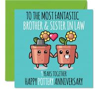 Stuff4 Simpatico biglietto di anniversario di matrimonio cognata e cognata - 9 anni insieme - Biglietto di auguri il 9° anniversario di matrimonio cognata e fratello 145mm il nono