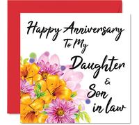 Stuff4 Simpatico biglietto di anniversario figlia Happy Anniversary Daughter & Son in Law biglietto speciale anniversario di matrimonio donne e uomini 145mm bellissimi biglietti di