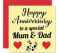 Stuff4 Simpatico biglietto di anniversario mamma e papà - Anniversary - biglietto speciale anniversario di matrimonio donne e uomini con lei 145mm biglietti di auguri genitori madre e padre