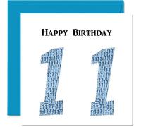 Stuff4 Simpatico biglietto di auguri 11° compleanno ragazzi Shapecloud biglietto di auguri figlio figlia fratello sorella nipote nipote cugino 145mm divertente biglietto di