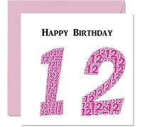 Stuff4 Simpatico biglietto di auguri 12° compleanno ragazze Shapecloud biglietto di auguri figlio figlia fratello sorella nipote nipote cugino 145mm divertente biglietto di