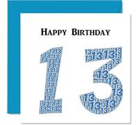 Stuff4 Simpatico biglietto di auguri 13° compleanno ragazzi Shapecloud biglietto di auguri figlio figlia fratello sorella nipote nipote cugino 145mm divertente biglietto di