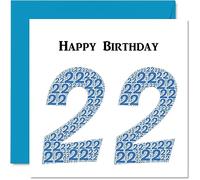 Stuff4 Simpatico biglietto di auguri il 22° compleanno da uomo Shapecloud biglietto di auguri figlio figlia fratello sorella nipote nipote nipote zio 145mm divertente biglietto