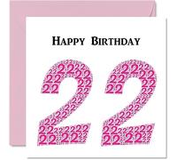 Stuff4 Simpatico biglietto di auguri il 22° compleanno donna Shapecloud biglietto di auguri figlio figlia fratello sorella nipote nipote nipote zio 145mm divertente biglietto