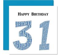 Stuff4 Simpatico biglietto di auguri il 31° compleanno da uomo Shapecloud papà mamma figlio figlia fratello sorella zio zia cugino 145mm divertente biglietto di compleanno