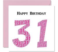 Stuff4 Simpatico biglietto di auguri il 31° compleanno donna Shapecloud biglietto di auguri papà mamma figlio figlia fratello sorella zio zia cugina 145mm divertente