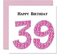 Stuff4 Simpatico biglietto di auguri il 39° compleanno donna Shapecloud biglietto di auguri papà mamma figlio figlia fratello sorella zio zia cugino 145mm divertente