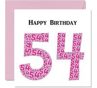Stuff4 Simpatico biglietto di auguri il 54° compleanno donna Shapecloud biglietto di auguri papà mamma nonno nonno nonna zio zia cugino amico 145mm divertente biglietto di