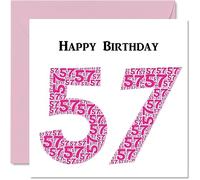 Stuff4 Simpatico biglietto di auguri il 57° compleanno donna Shapecloud biglietto di auguri papà mamma nonno nonno nonna zio zia cugino amico 145mm divertente biglietto di