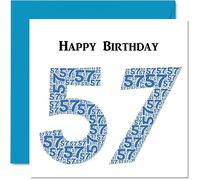 Stuff4 Simpatico biglietto di auguri il 57° compleanno uomo Shapecloud biglietto di auguri papà mamma nonno nonna nonna zio zia cugino amico 145mm divertente biglietto di
