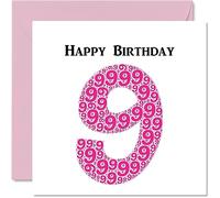 Stuff4 Simpatico biglietto di auguri il 9° compleanno ragazze Shapecloud biglietto di auguri figlio figlia fratello sorella nipote nipote cugino 145mm divertente biglietto di