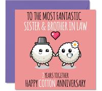 Stuff4 Simpatico biglietto di auguri in cotone cognato e cognato 2 anni