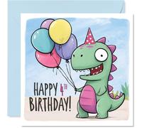 Stuff4 Simpatico biglietto di auguri per il 4° compleanno, divertente con
