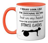 Stuff4 Tazza con scritta in lingua inglese "in my head", regalo divertente per amanti delle lezioni di fitness, uomini e donne, 325 ml, in ceramica di alta qualità, lavabile in lavastoviglie, tazza