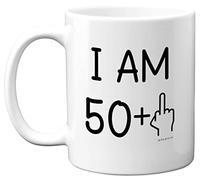 Stuff4 Tazza da caffè in ceramica da 325 ml, regalo divertente per il 51° compleanno per donne e uomini, con dito medio, regalo divertente perfetto per il cinquantuno-cinquantesimo compleanno