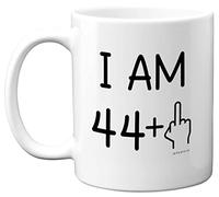 Stuff4 Tazza da caffè in ceramica da 325 ml, regalo per il 45° compleanno per donne e uomini, con dito medio, regalo divertente perfetto per quarantacinque e quarantacinquesimo compleanno