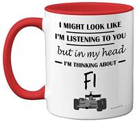 Stuff4 Tazza in ceramica con scritta Formula 1 Gifts - in My Head I'm Thinking About F1 (lingua italiana non garantita)