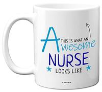 Stuff4 Tazza in ceramica con scritta in lingua inglese This is What an Awesome Nurse Looks Like, 325 ml, lavabile in lavastoviglie, regalo per infermieri, infermieri, studenti e infermiere