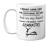 Stuff4 Tazza in ceramica di alta qualità, con manico bianco, 325 ml, con scritta in lingua inglese "in my head", regalo divertente per amanti della ginnastica, unisex, lavabile in lavastoviglie