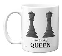 Stuff4 Tazza regalo per anniversario da donna, con scritta in inglese "My Queen", tazza da caffè in ceramica di alta qualità, per San Valentino, per moglie e fidanzata, 325 ml