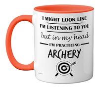 Stuff4 Tiro con l'arco - in My Head Mug - Regalo divertente per gli amanti del tiro con l'arco, uomini e donne, 325 ml, in ceramica di alta qualità, lavabile in lavastoviglie, tazza con manico