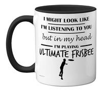 Stuff4 Ultimate Frisbee Gifts - Tazza con scritta in inglese "in My Head", regalo divertente per amanti del frisbee, unisex, 325 ml, in ceramica di alta qualità, lavabile in lavastoviglie, con manico