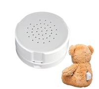Stuffed Animal Sound Recorder, 60-Second Voice Recording Box, Reusable Plush Toy Sounds Device, Custom Message Button, Personal Audio Insert for Gift and Talking Creations, White