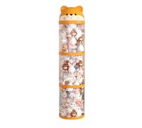 Stuffed Animal Storage - Large Capacity Organizer, Clear Tube Container, Durable Wheels, Lightweight Build, Space Saving Design | Plush Holder for Nursery Bedroom Playroom Kids Room Cute Decor Use